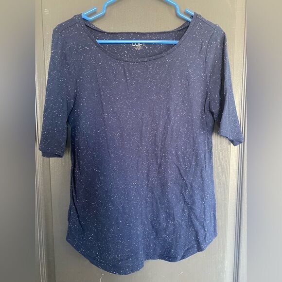 LOFT Blue 3/4 Sleeve T-Shirt - Picture 3 of 3